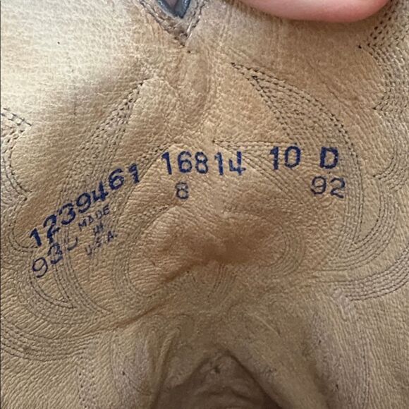 Dan Post Made in USA Leather Cowboy Boots Vintage 1980s - Picture 12 of 14